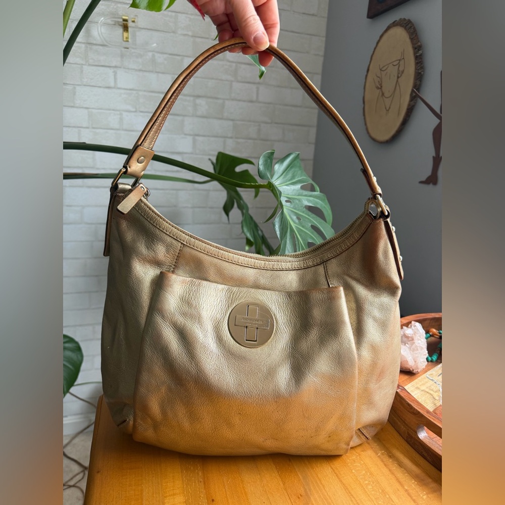 Kate Spade VINTAGE Y2K Gold Leather Shoulder Bag
